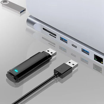 12-In-1 Tipa C dokstacija USB3.1 Duālais Tīkla Porti RJ45 VGA Paplašinājums SD TF Karšu Lasītājs centrs Klēpjdators