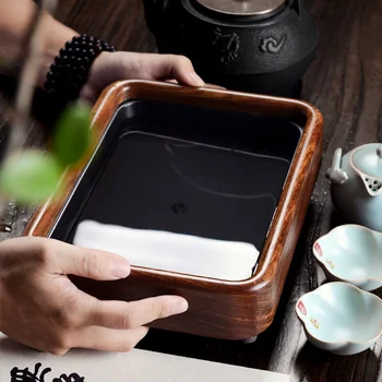 27*20*5cm Kongfu Tējas Paplāti Luksusa Mazo Gongfu Tējas Paplāti ar Ūdens Tvertni Koka Ebony Tējas Paplāti, Tradicionālā Ķīniešu Tējas Koka Paplātes