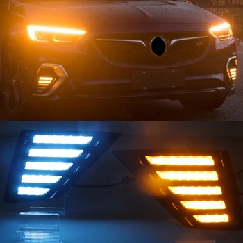 2GAB Plūst Dzeltenu Signālu Funkciju 12V Auto DRL Lampas LED Dienas Gaismas lukturi, Lai Opel Insignia GS 2017 2018