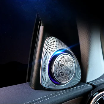 3 12 64 krāsu automašīnas 3D rotācijas gaismas pīkstulis Priekš Mercedes Benz W205 C Klases augsto frekvenču skaļrunis LED augsto frekvenču skaļruņu audio taures rags