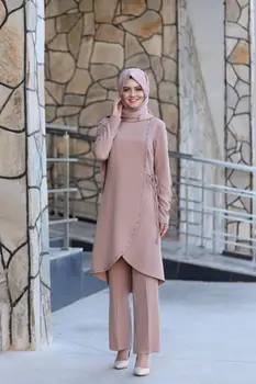 5434 Pērlīšu hijab dubultā tērps, kleita, Hijab Islāma sieviešu apģērbu musulmaņu sieviešu kleita, hijab vakartērpi, Turcija 2021