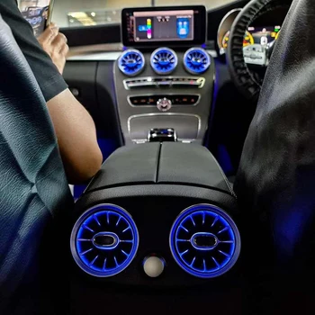 64 Krāsu Automašīnas Aizmugures roku Balsts, LED Turbīnas Gaisa Ventilācijas Apkārtējā Apgaismojuma Komplektu Mercedes-Benz C GLC-Klases W205 X253 2019-2021