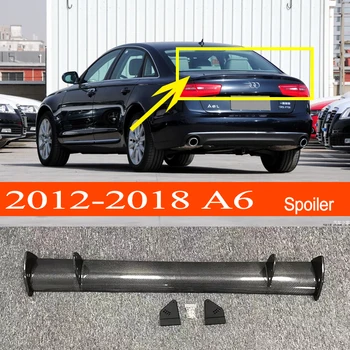 A6 2012-2018 Oglekļa Šķiedras Auto-stils Sportisku Aizmugures Bagāžnieka Spārna Spoileris Audi A6 2012-2018