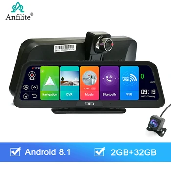 Anfilite 10 Collu Dash Kamera Paneļa 2GB+4G 32GB WIFI ADAS GPS Navigācijas Bezmaksas Karšu Android 8.1 Auto reģistrators Video Ieraksti