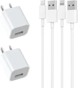 [Apple MFi Sertificēts] iPhone Lādētāju, Belcompany 2 Pack 3FT Lightning USB Ātrās Uzlādes Sync Pārneses Vads Un 2 Pack USB Sienas