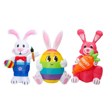 ASV Plug Liela Piepūšamā Lieldienu Trusis Āra Dārza Cute Bunny LED Nakts Gaisma Gaismas Efektus Dzijas Dekoru Rotaļlietas