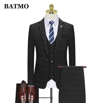 BATMO ir 2021. jaunas ielidošanas pleds gadījuma vīriešu uzvalki,kāzu uzvalki vīriešiem SJT822