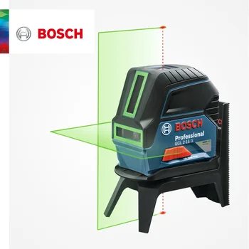 Bosch cross line laser GCL 2-15G Lāzera Līmeni Augstu Precizitāti Zaļā Gaisma Divas līnijas Diviem Punktiem pašizlīdzināšanās Āra Telpās
