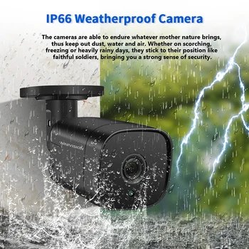 CHHSV 8ch 4K Ultra HD POE IP Drošības Kameru Sistēmu 8MP H. 265 Āra Iekštelpu Ūdensizturīgs e-Pasta Brīdinājumu POE VIDEONOVĒROŠANAS Kameras Komplekts