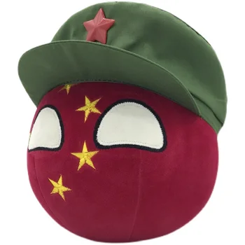 ChinaBall un Sarkanās Armijas Cepure Plīša Lelle CHN China Countryball Plushies Cosplay Polandball Pildījumu Rotaļlieta, lai Dāvanu 20CM