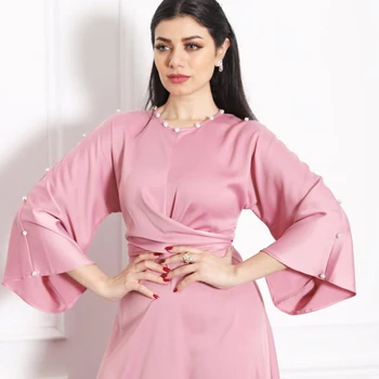 Drēbes Femme Hiver Ir 2021. Abaya Dubaija Turcija Hijab Musulmaņu Satīna Kleita Islāmu Apģērbu Maxi Kleitas Abayas Sievietēm Musulman De Režīmā