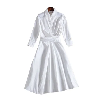 Eiropas jauno staciju pavasara un vasaras modes zvaigznēm sieviešu kleita baltā Atloks remonts krekls, kleita