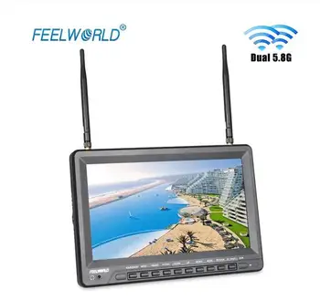 Feelworld 10.1 Collu IPS 1024x600 Bezvadu Monitors ar DVR Iebūvēts Akumulators Dual 5.8 G 32CH Diversity Uztvērējs PVR1032