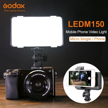 Godox LEDM150 5600K Mobilo Tālruni, LED Video Gaisma Spilgti panelis ar iebūvētu Akumulatoru Uzlādējams (USB Strāvas Maksas)