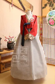 Hanbok Dienvidkorejas Importēto Audumu Pasūtījuma korejas Etnisko Tērpu Līgavas Mātes Hanbok Liela mēroga Pasākums Kostīmi