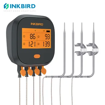 Inkbird Gaļas Termometrs Uzlādējams Ūdensnecaurlaidīgs Magnētisko IBBQ-4T Wi-Fi Signāla Termometrs Ar 4 Zondes Grilēšanai, iOS un Android