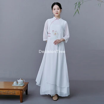 Ir 2021. oriental dress klasisko ķīniešu tradicionālā kleita qipao sieviešu šifona pasaku cheongsam kleitu elegants puse kleita vestidos