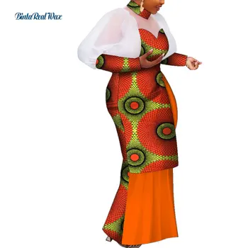 Jaunu Dashiki Āfrikas Kleitas Sievietēm Bazin Riche Aplikācijas Drukāt Garās Kleitas Slash Piedurknēm Tradicionālo Āfrikas Apģērbu WY9419