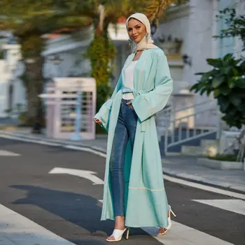 Kaftan Atvērt Abaya Kimono Musulmaņu Modes Kleita, Hijab Turcija Abayas Sievietēm, Dubaija Caftan Islāma Apģērba Drēbes Musulmane Longue