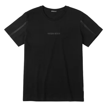 KUEGOU 2021. gada Vasarā Kokvilnas Drukāt Melnu Burtu T Krekls Vīriešu T Zīmolu T-krekls ar Īsām Piedurknēm Tee Kreklu Modes Apģērbu 90070