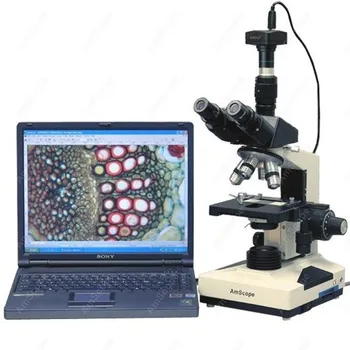 Lab, Klīnika, Vet Mikroskopu--AmScope Piegādes 40X-1600X Lab, Klīnika, Vet Trinokulara Mikroskopu ar 9MP Kamera