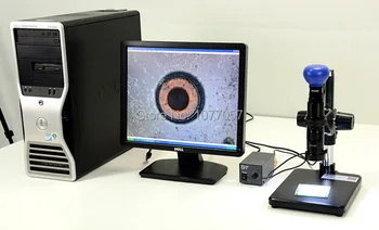 Labākā Pārdošanas,2.0 M Ciparu Mono Tālummaiņa video Mikroskopa objektīva + Statīvs +USB2.0camera+LED ringlight,profesionāli elektronikas mikroskopa