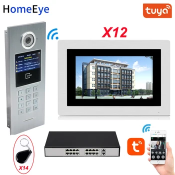 Liela Ēka WiFi Video Durvju Tālruņa IP Video Domofons Mājas Piekļuves Kontroles Sistēmas TuyaSmart PROGRAMMU+Paroli+IC Card 7