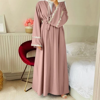 Modes Atvērt Abaya Kimono, Dubaija Turcija Kaftan Musulmaņu Abayas Kleitas Sievietēm Pieticīgu Tērpu Ramadāna Arābu Islāma Apģērbi