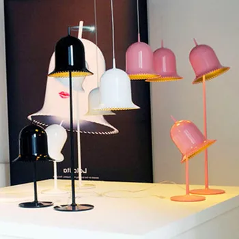 Modes Cute Rozā Grīdas Lampas Guļamistabas Personības Izpēte Mūsdienu Vertikālā Bell viesistaba Lampas karājas lampas