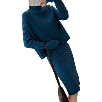Modes Sievietes Tērps Ir 2021. Rudens Ziemas Jaunas Temperamentu, Trikotāžas Svārki Kleita + Džemperi, Vestes divdaļīga Sieviešu Apģērbu, Kleitu, Uzvalki