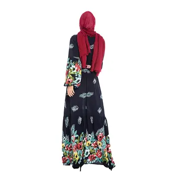 Musulmaņu Sieviete, Apģērbu Modes Elegants Iespiests Ziedu Abayas Sievietēm, Dubaija Islāma Apģērbi Sievietēm Ropa Turca Mujer Cm107