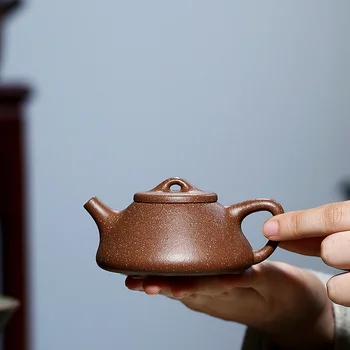 Nelielu akmens ķirbis kausu pot Huang Longshan izģērbies rūdas dubļiem, ieteicams tējkanna tējas komplekts par 100 cc jauda