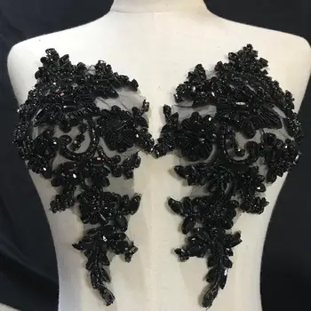 Noliktavā 1 gab./maisiņā, Black high - end fāzēm 3d fāzēm kleita krūtīs apdare kāzu vakara kleitu dizaina KC51#