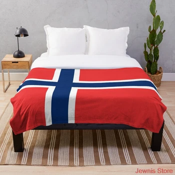 Norwegische Flagge Decke Weichen Gemütlichen Werfen Leichte Mikro Dīvāns Alle Saison Wohnzimmer/Schlafzimmer Warme Decke