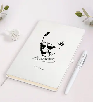Personalizētu Ataturk Tēmu Balts Piezīmju grāmatiņu un Pildspalvu Dāvanu Seti-25
