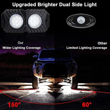 RGB LED Rock Gaismas, 4 Pākstis Neona Underglow Gaismas Off-Road Ieklāšana Lampas Bluetooth Kontrole 4x4 SUV Un Kravas automašīnām