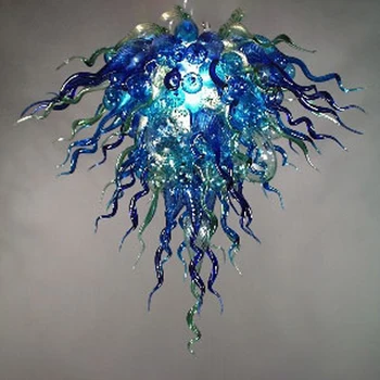 Rokām veidotu Stikla, Kristāla Lustra, Zils W70xH50CM Mākslas LED Pendant apgaismojums Iekštelpu Spīdumu Viesnīca Zāle/Viesistaba, dekoratīvās Apdares