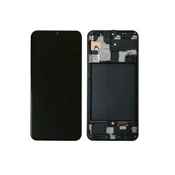 Samsung Galaxy A30 SM-A305F Melna Krāsa Sākotnējā AMOLED LCD Ekrānu un Digitizer Montāža ar Rāmi