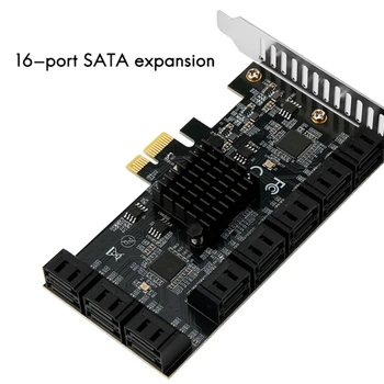 SATA PCIe Adapteris, 16 Porti, PCI Express 2.0 X4 Ar SATA III Kontrolieri Paplašināšanas Kartes Adapteri Video Kartes Extender