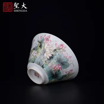 Spēlei tasi karstas krāsns seiko pastelis lotus tīra manuāli, ar roku apgleznotus jingdezhen tējas paraugu tējas tase kung fu tējas tases