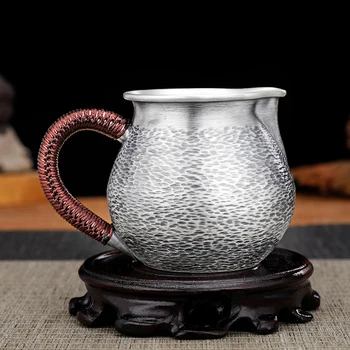 Sudraba tieslietu kausa sudraba 999 roku iegravēts uzvarēts Ķīnas retro kung fu tējas komplekts tējas valsts cup
