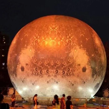 Top-rated āra 13ft milzu piepūšamo mēness bumbu ar LED gaismas piepūšamās planētas balonu reklāma