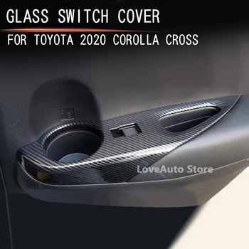 Toyota Corolla Krusta 2020 2021 2022 Automašīnu Durvju Loga Stiklu Pacelšanas Slēdzi, Pogu Iekšpusē, Durvju Rokturi, Rāmis, Melns Vāks Piederumi