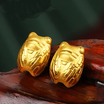 Tīra 24K Dzeltena Zelta Rokassprādzi Sieviešu 999 Zelta 3D Grūti Zelta Cicadas Aproce