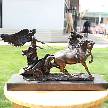 Vara, māksla un s Mājas Iekārtojuma sieviešu taures ratu rotājumiem bronzas statuja mākslas apdare biznesa giftsroom Mākslas Statuja