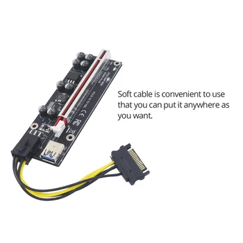 VER009S Plus PCI-E PCIE Stāvvadu 009s 6in PCI Express Adapteri atmiņas Kartes Molex USB 3.0 Kabelis, 1X 16X Extender