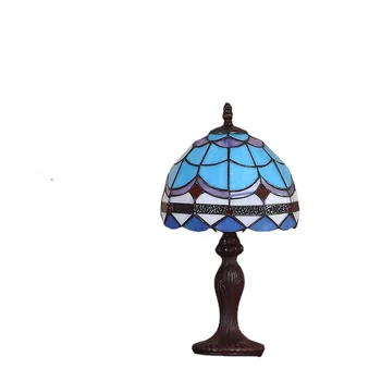 Vidusjūras Galda Lampas Lampas Modes Led Galda Retro Guļamistabas Eiropas Krāsaina Stikla Gultas Nakts Spuldzītes Apdare
