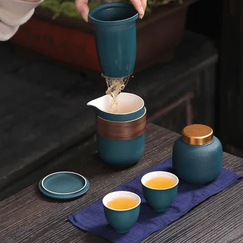Vienkārši Teaware Komplekti Ķīniešu Stilā Portatīvo Tējkanna Keramikas Ceļojumu Tējas Katls Uzstādīts Modes Tetera Ceramica Virtuve, Ēdamistaba, Bārs DJ60TS