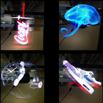 Xintai Pieskarieties WIFI Portatīvo Hologrammas Atskaņotāju, 3D Hologrāfiskā Displejs Ventilatora Unikālo Hologrammu Projektors