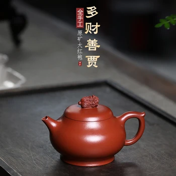 Yixing Violetā Māla Tējkanna Roku darbs Neapstrādātu Rūdu Dahongpao Multi-cai Pot Kung Fu Tējas Komplekts 240ml